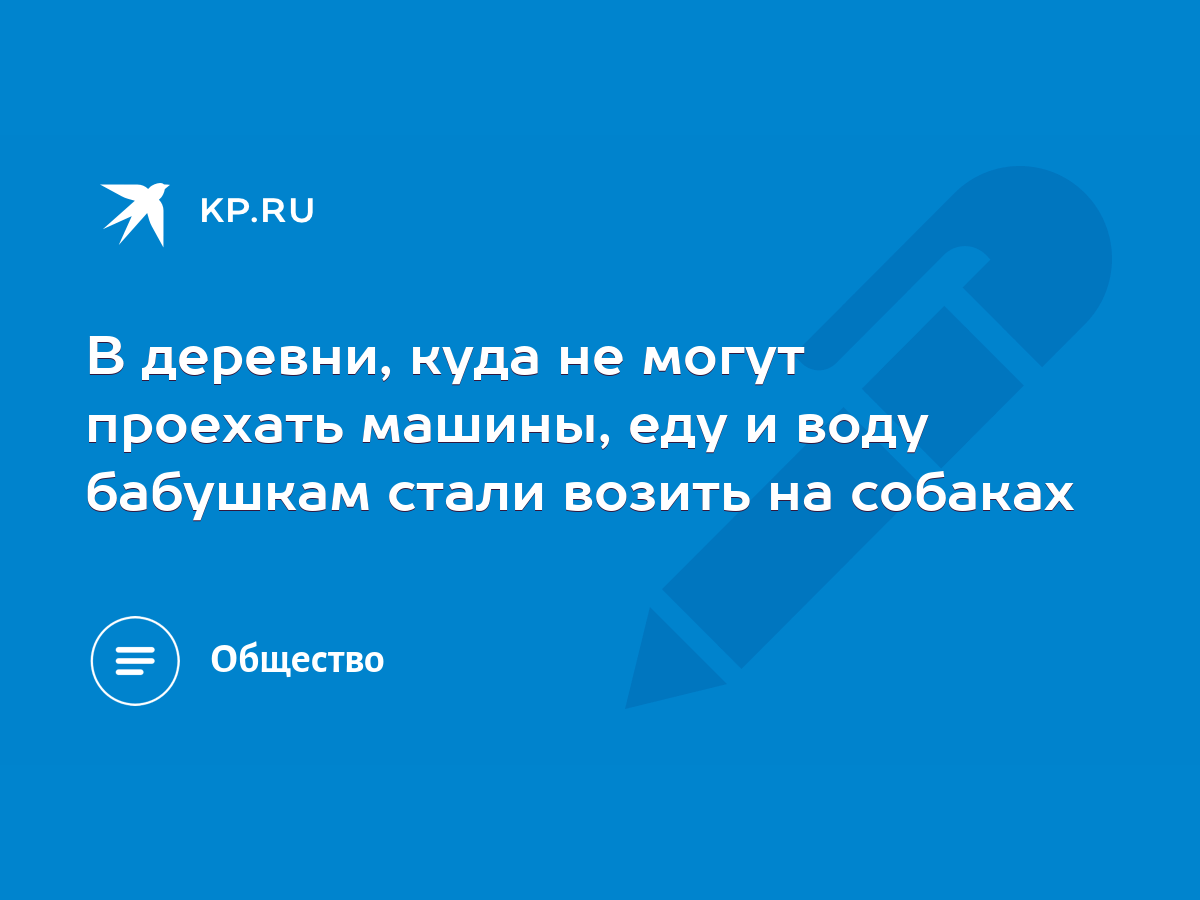 В деревни, куда не могут проехать машины, еду и воду бабушкам стали возить  на собаках - KP.RU