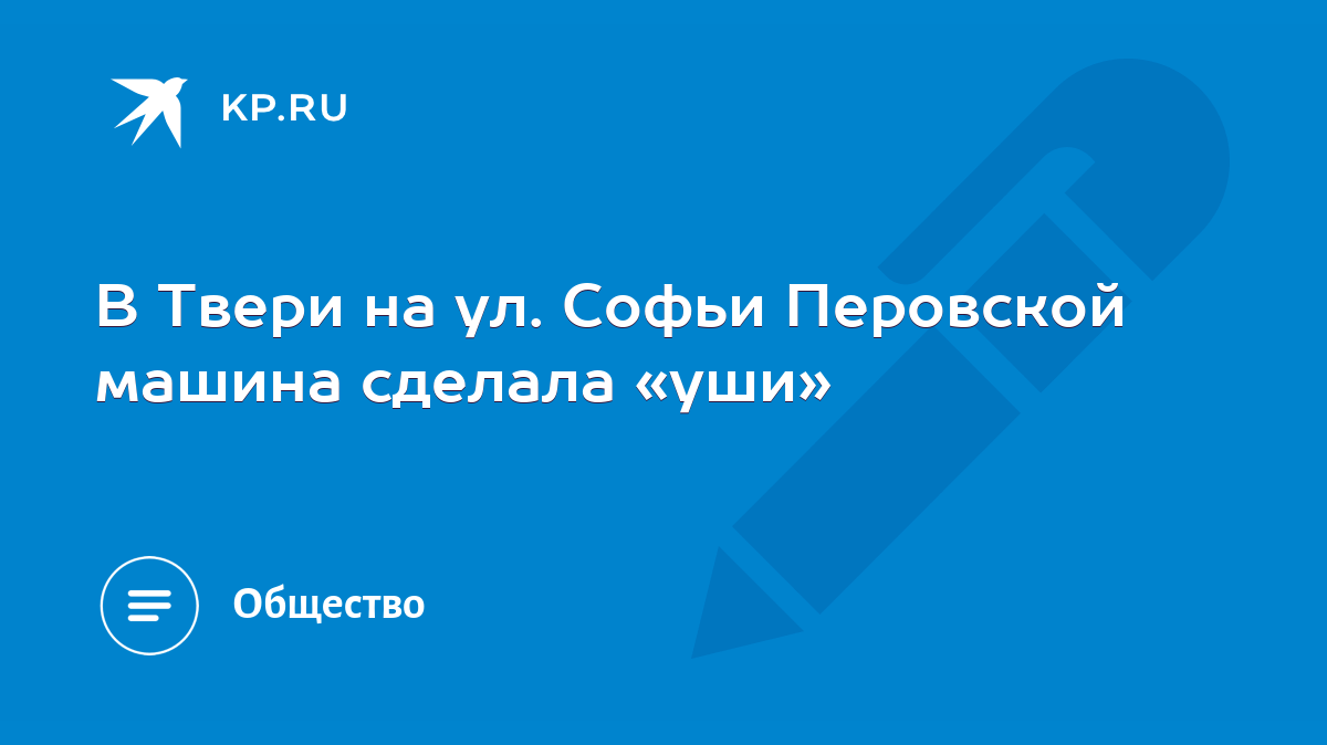 В Твери на ул. Софьи Перовской машина сделала «уши» - KP.RU