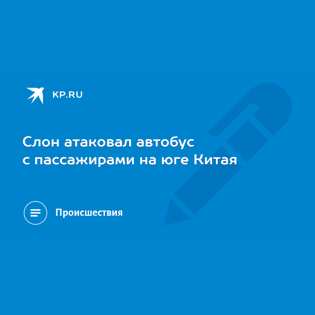 Слон атаковал автобус с пассажирами на юге Китая - KP.RU