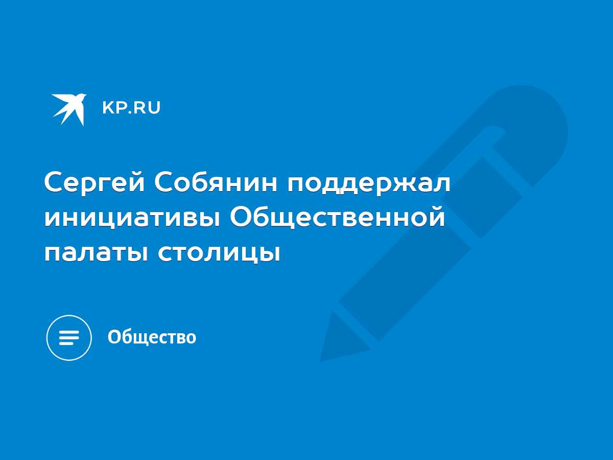 Сергей Собянин поддержал инициативы Общественной палаты столицы - KP.RU