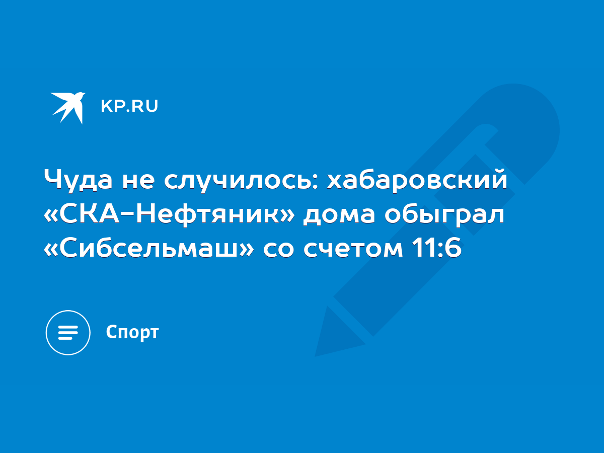 Обзор матча СКА-Нефтяник – Сибсельмаш 11:6 23 января 2021 года: счет, голы,  статистика игроков - KP.RU