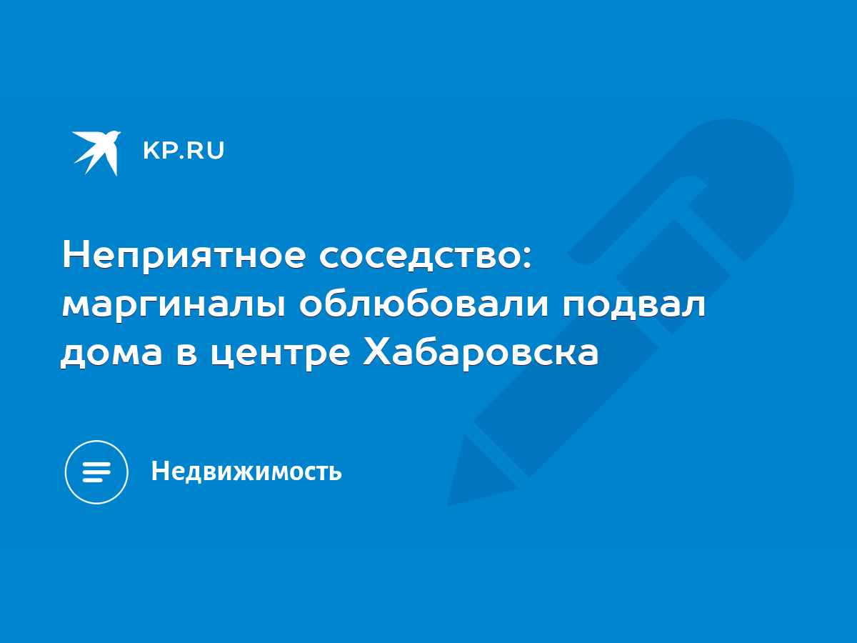 Неприятное соседство: маргиналы облюбовали подвал дома в центре Хабаровска  - KP.RU