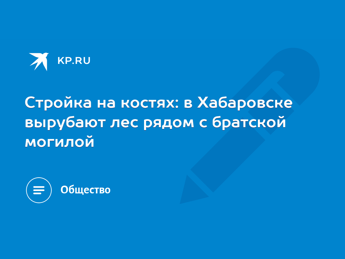 Стройка на костях: в Хабаровске вырубают лес рядом с братской могилой -  KP.RU