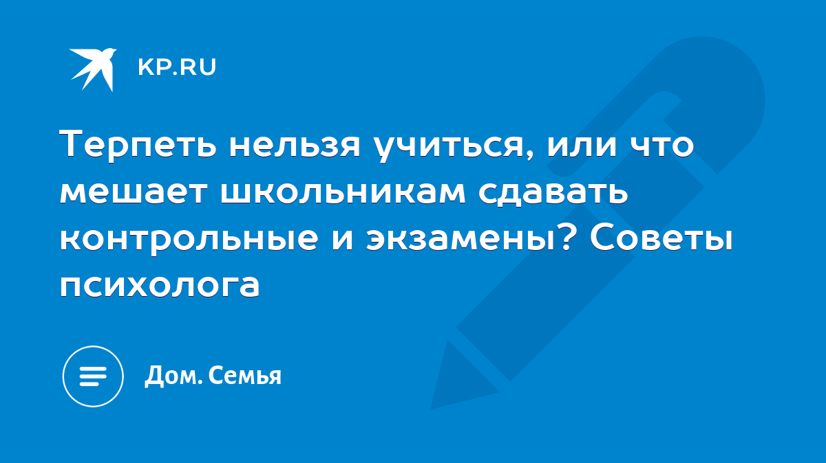 Терпеть нельзя учиться, или что мешает школьникам сдавать контрольные и  экзамены? Советы психолога - KP.RU