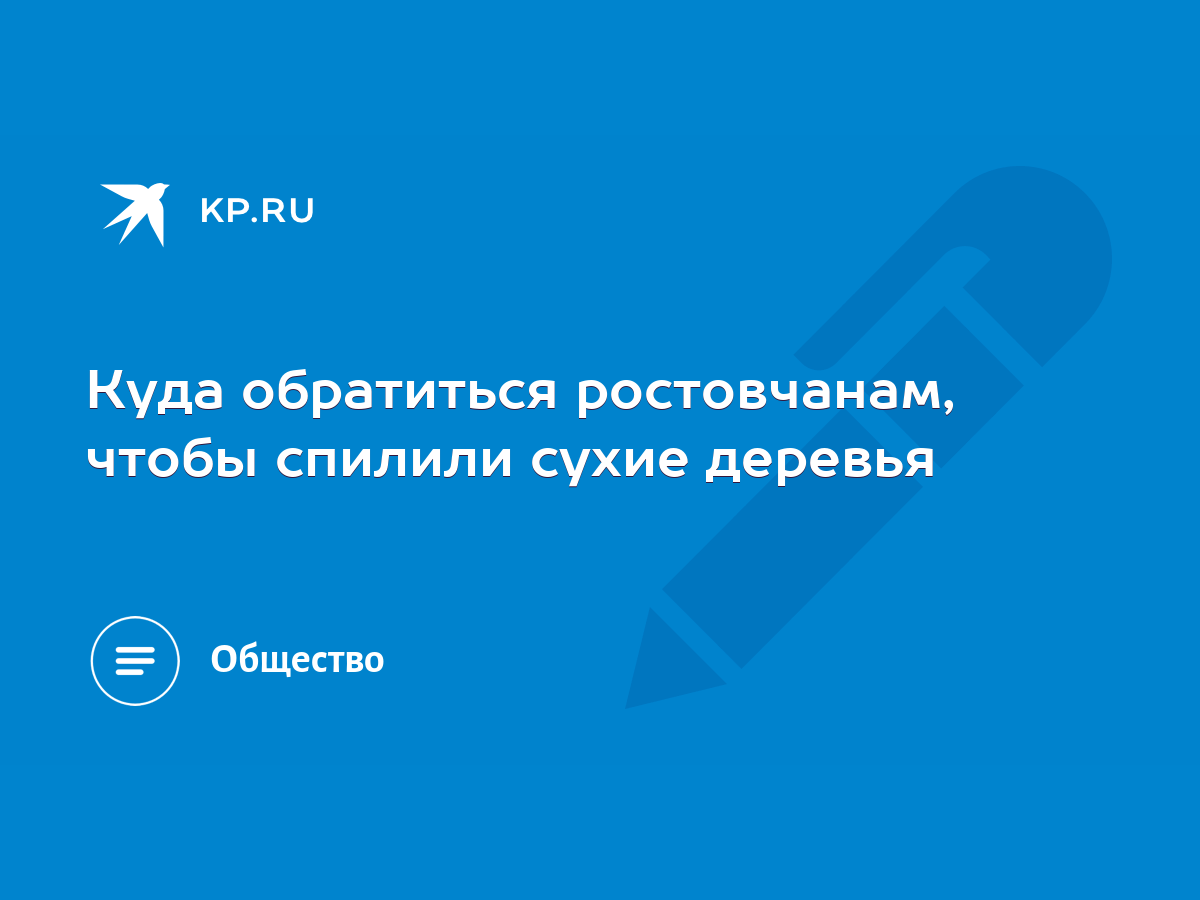 Куда обратиться ростовчанам, чтобы спилили сухие деревья - KP.RU