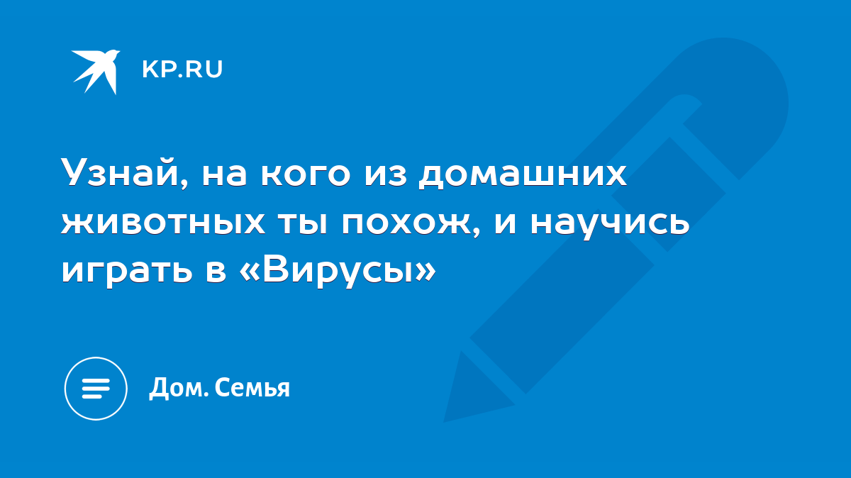 Узнай, на кого из домашних животных ты похож, и научись играть в «Вирусы» -  KP.RU