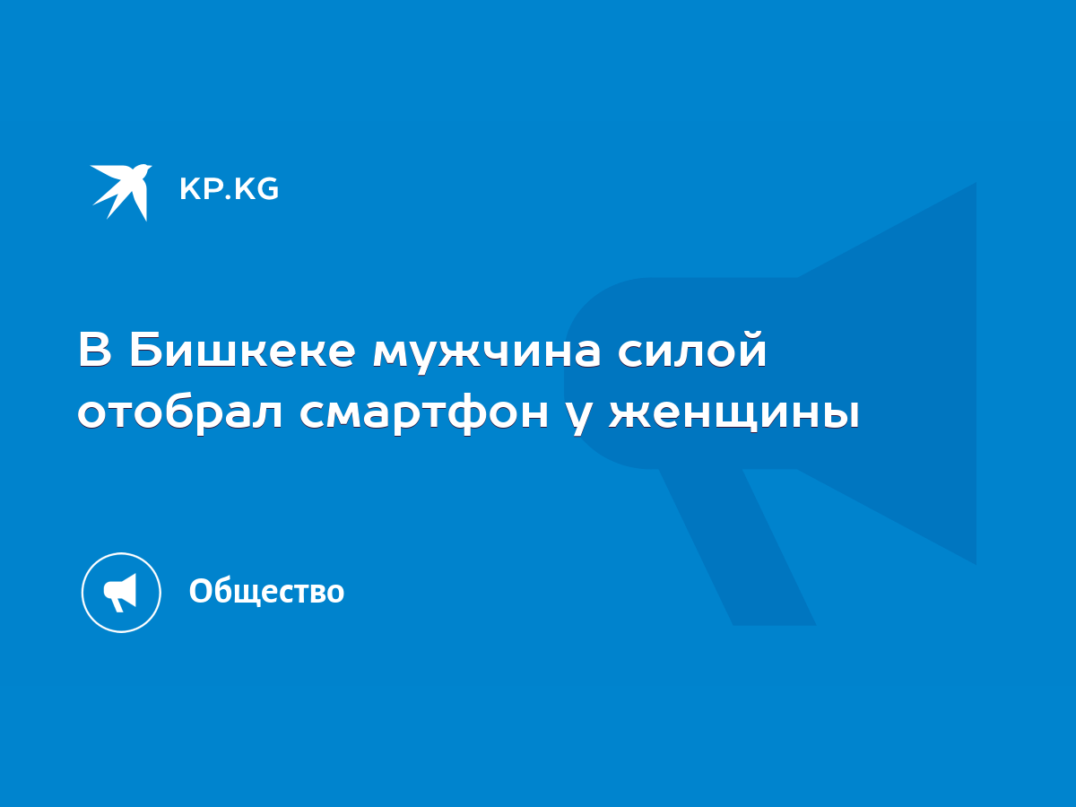 В Бишкеке мужчина силой отобрал смартфон у женщины - KP.KG