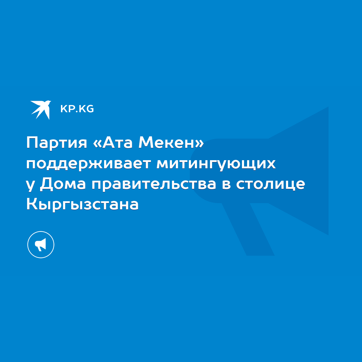 Партия «Ата Мекен» поддерживает митингующих у Дома правительства в столице  Кыргызстана - KP.KG