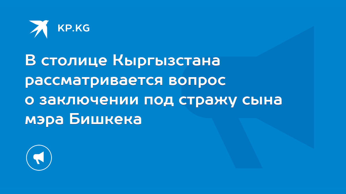 В столице Кыргызстана рассматривается вопрос о заключении под стражу сына  мэра Бишкека - KP.KG