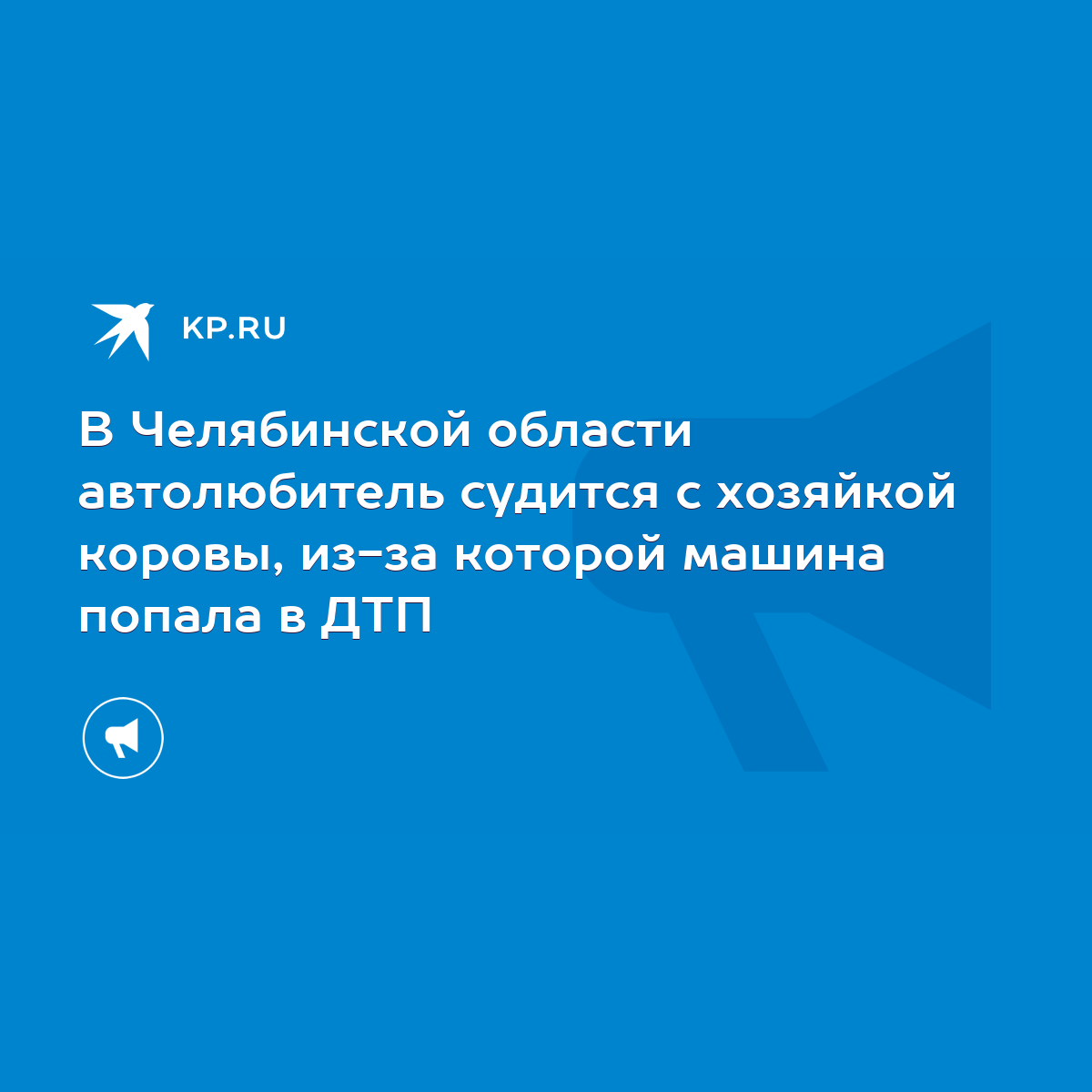 В Челябинской области автолюбитель судится с хозяйкой коровы, из-за которой машина  попала в ДТП - KP.RU