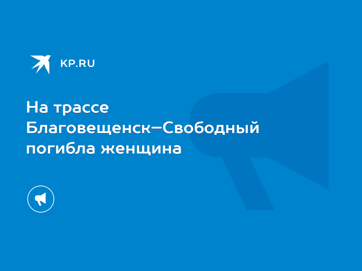 На трассе Благовещенск–Свободный погибла женщина - KP.RU