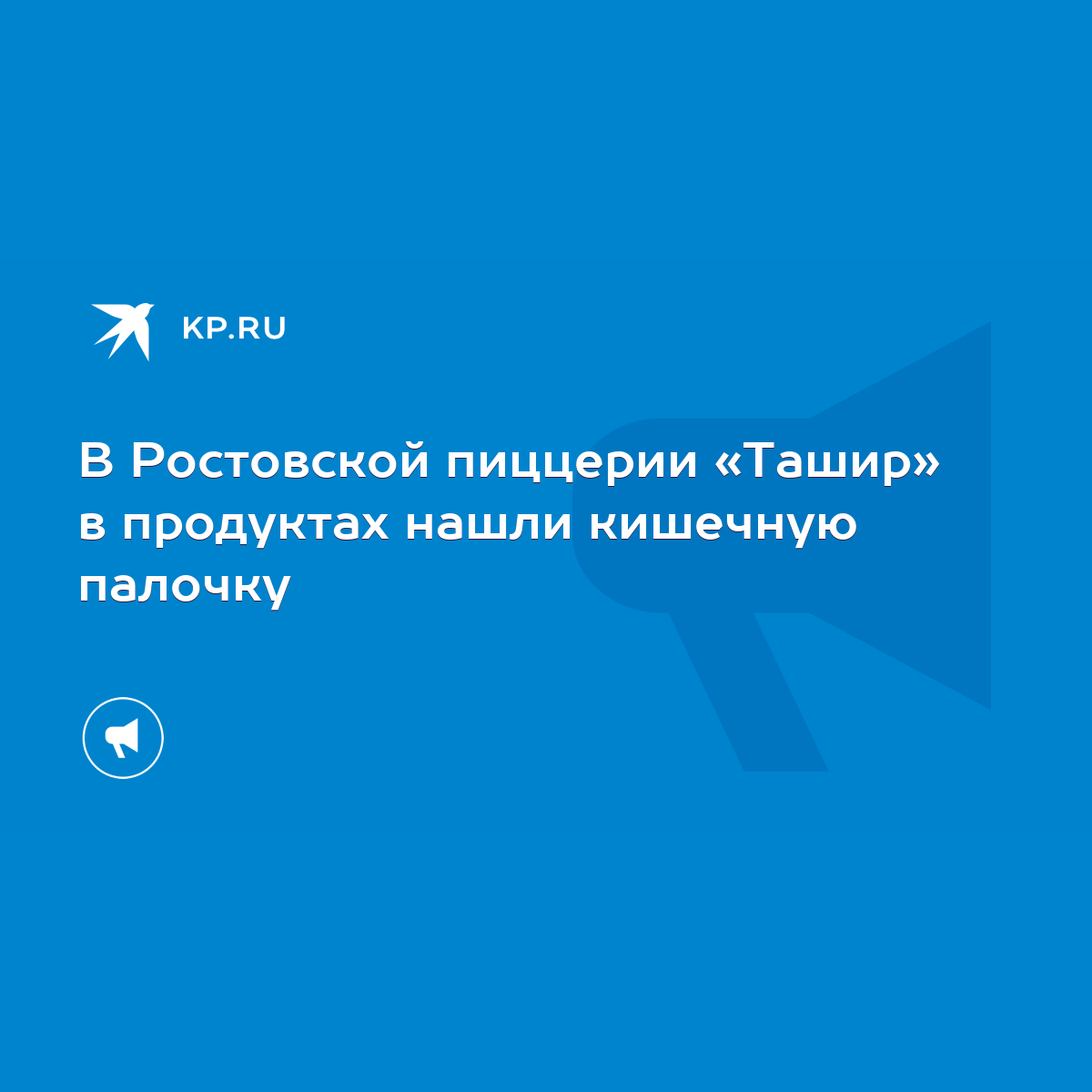 В Ростовской пиццерии «Ташир» в продуктах нашли кишечную палочку - KP.RU