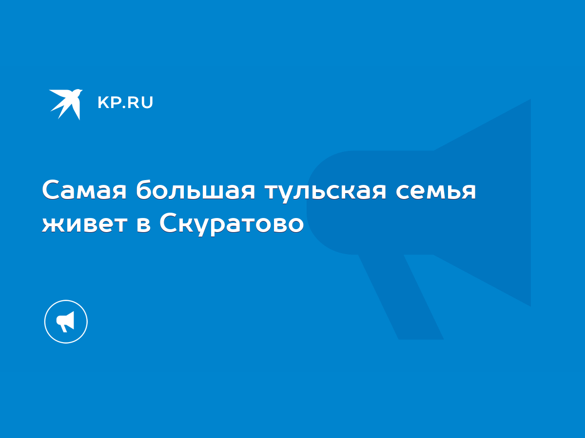 Самая большая тульская семья живет в Скуратово - KP.RU