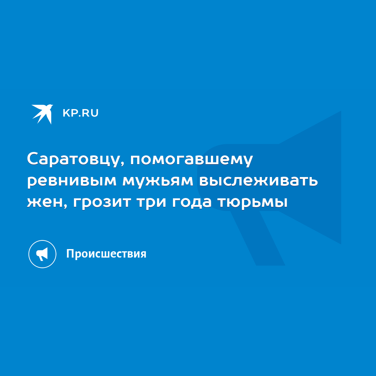 Саратовцу, помогавшему ревнивым мужьям выслеживать жен, грозит три года  тюрьмы - KP.RU