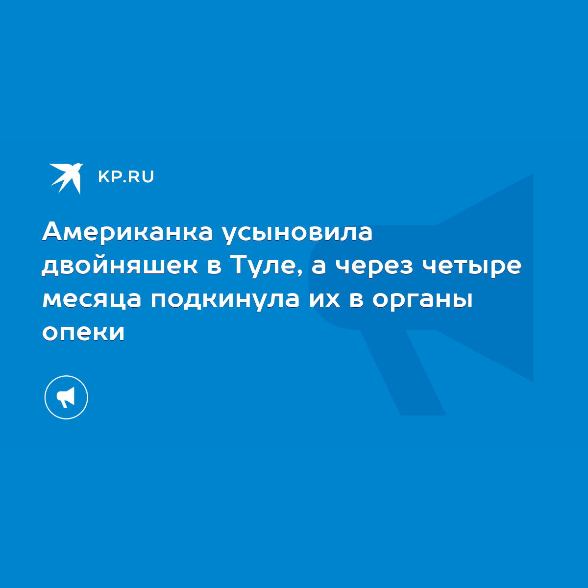 Американка усыновила двойняшек в Туле, а через четыре месяца подкинула их в  органы опеки - KP.RU