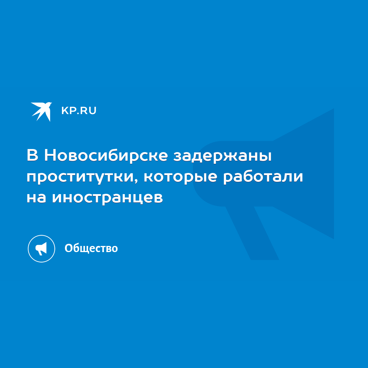 В Новосибирске задержаны проститутки, которые работали на иностранцев -  KP.RU