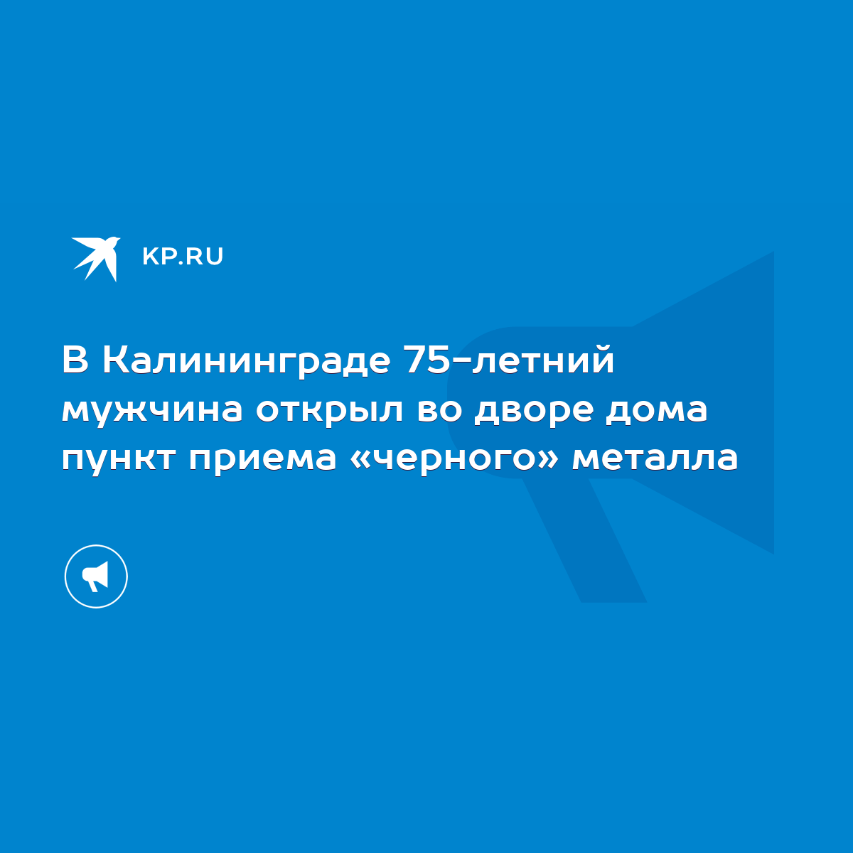 В Калининграде 75-летний мужчина открыл во дворе дома пункт приема  «черного» металла - KP.RU