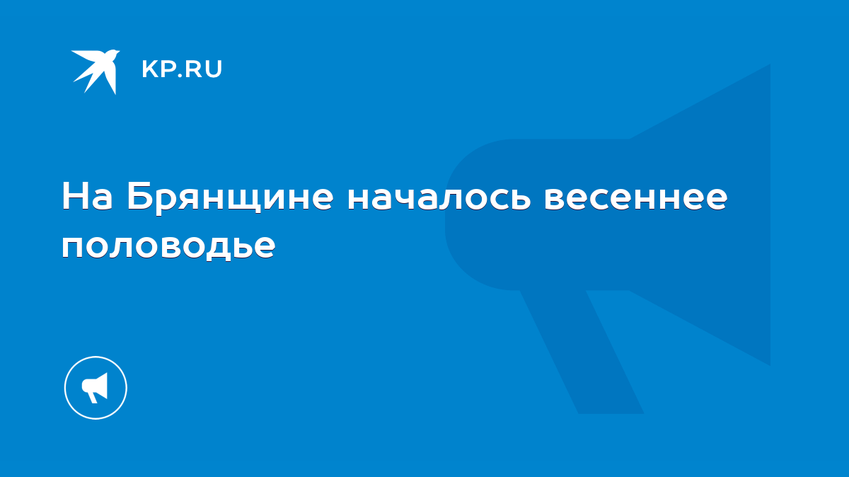 На Брянщине началось весеннее половодье - KP.RU