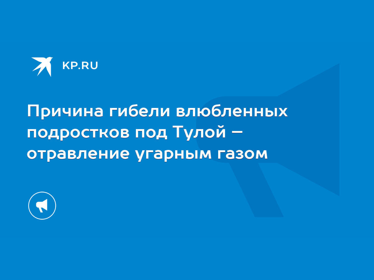 Причина гибели влюбленных подростков под Тулой – отравление угарным газом -  KP.RU