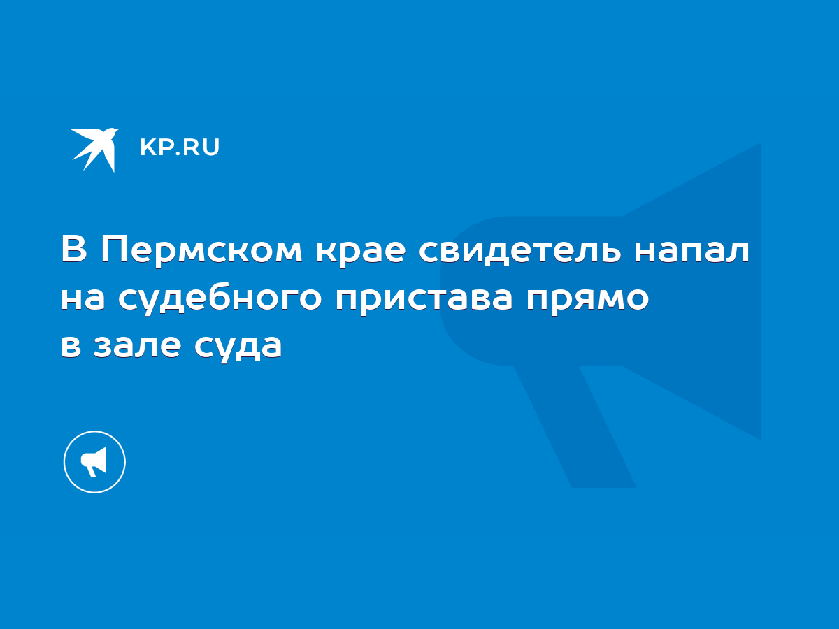 В Пермском крае свидетель напал на судебного пристава прямо в зале суда -  KP.RU