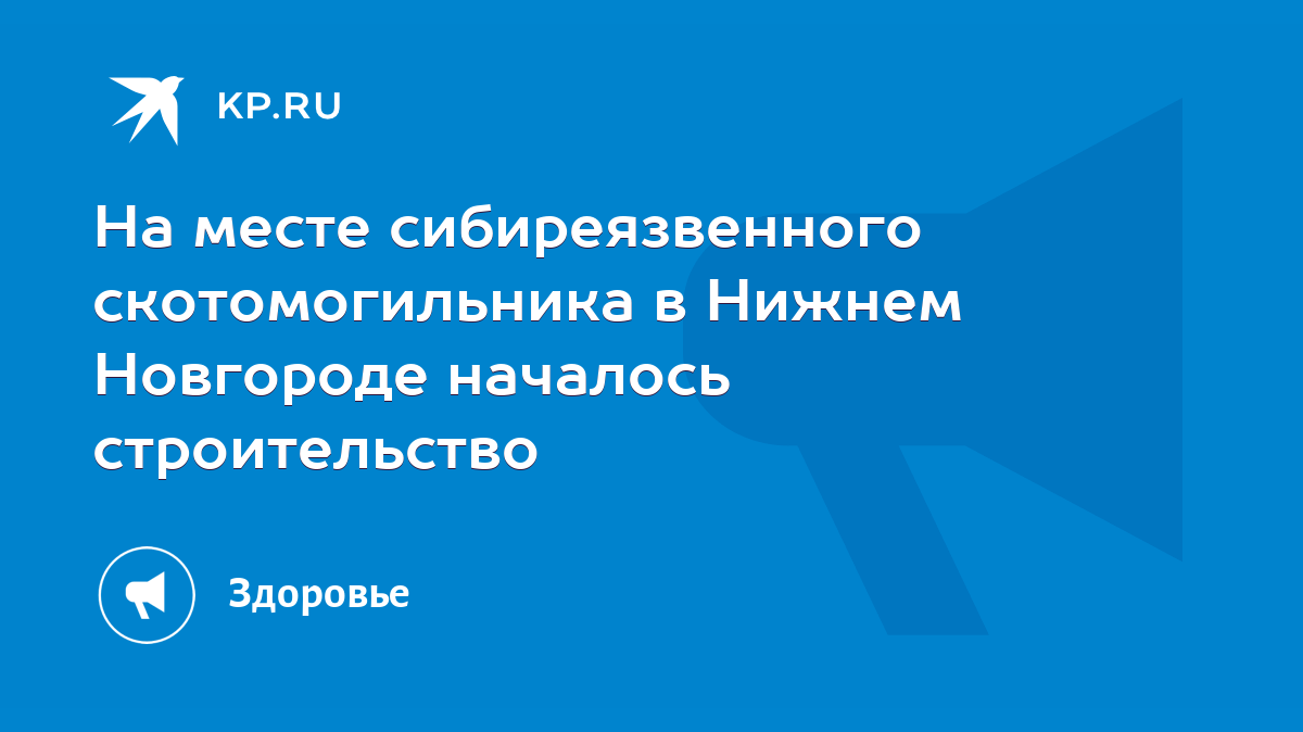 На месте сибиреязвенного скотомогильника в Нижнем Новгороде началось  строительство - KP.RU