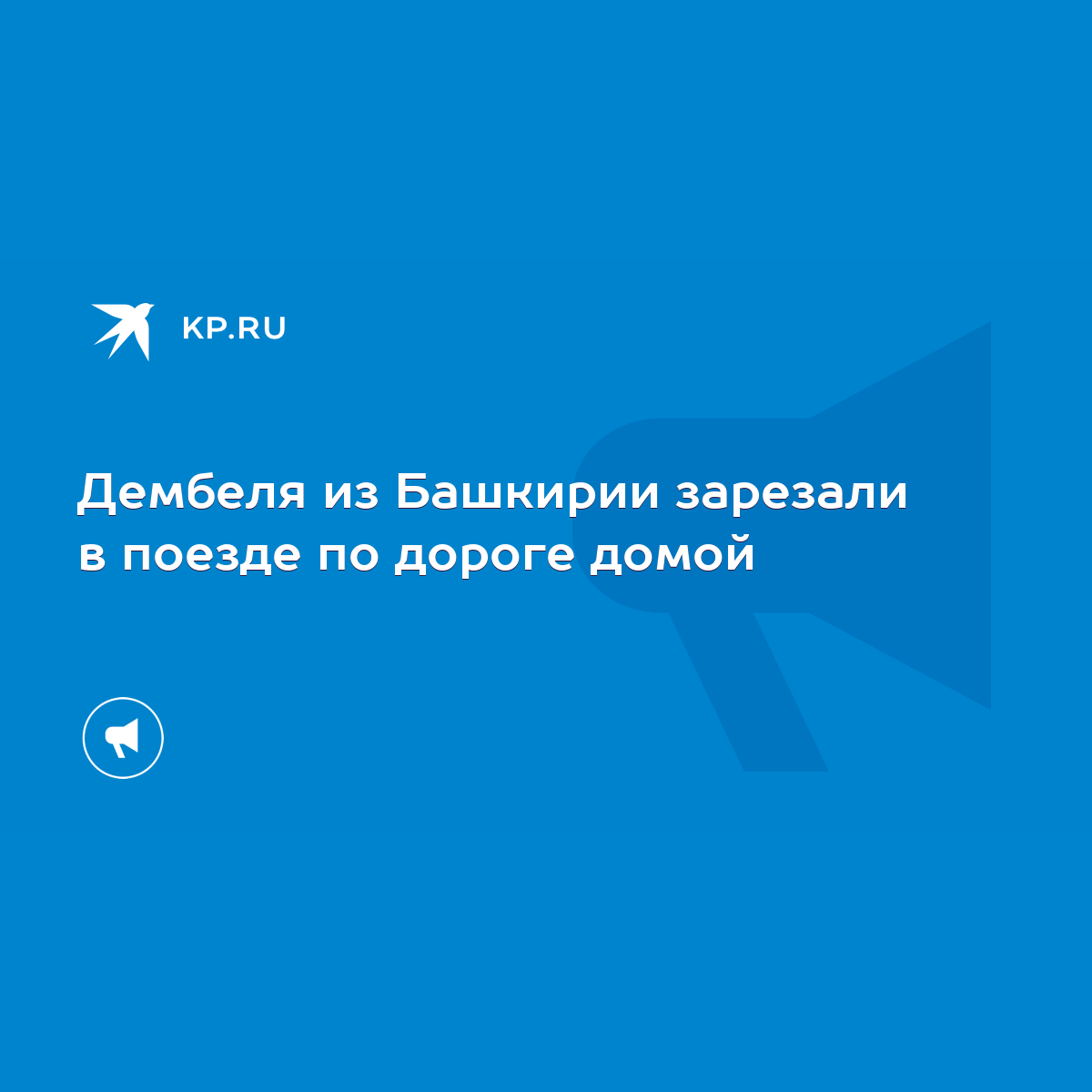 Дембеля из Башкирии зарезали в поезде по дороге домой - KP.RU