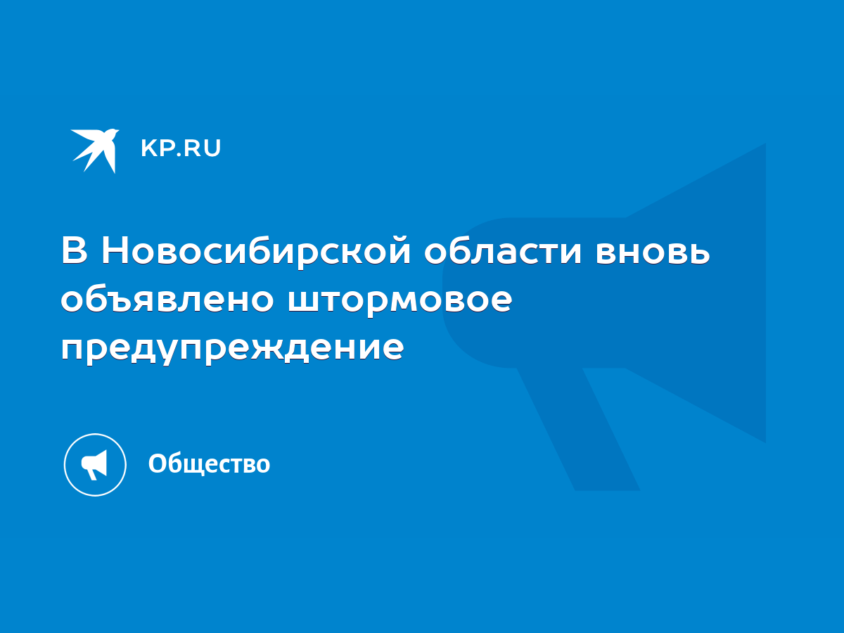 В Новосибирской области вновь объявлено штормовое предупреждение - KP.RU