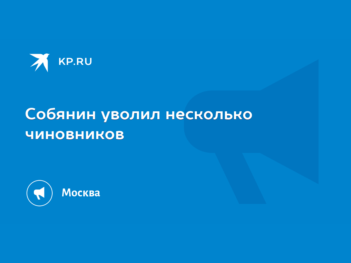 Собянин уволил несколько чиновников - KP.RU