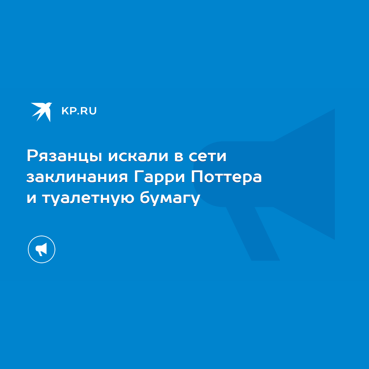 Рязанцы искали в сети заклинания Гарри Поттера и туалетную бумагу - KP.RU