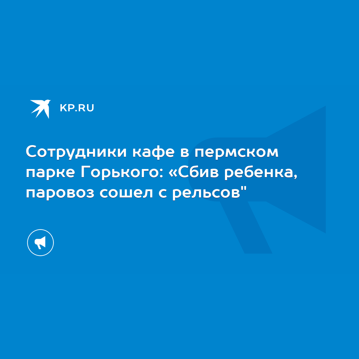 Сотрудники кафе в пермском парке Горького: «Сбив ребенка, паровоз сошел с  рельсов