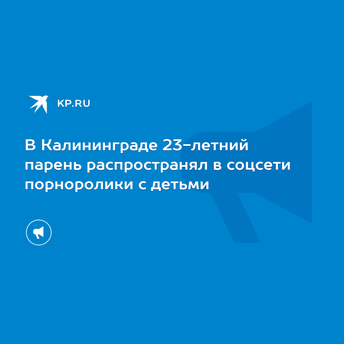 В Калининграде 23-летний парень распространял в соцсети порноролики с  детьми - KP.RU