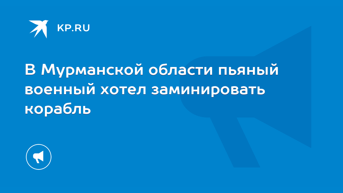 В Мурманской области пьяный военный хотел заминировать корабль - KP.RU