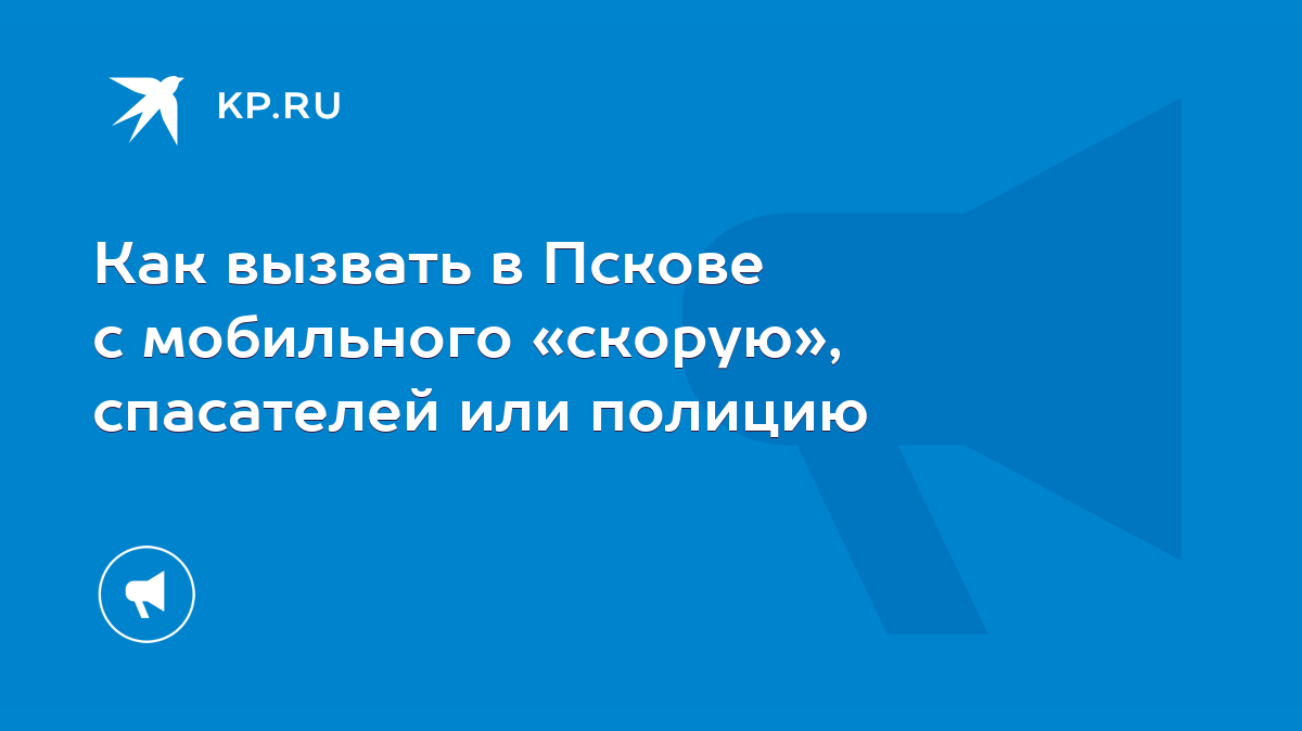 Как вызвать в Пскове с мобильного «скорую», спасателей или полицию - KP.RU