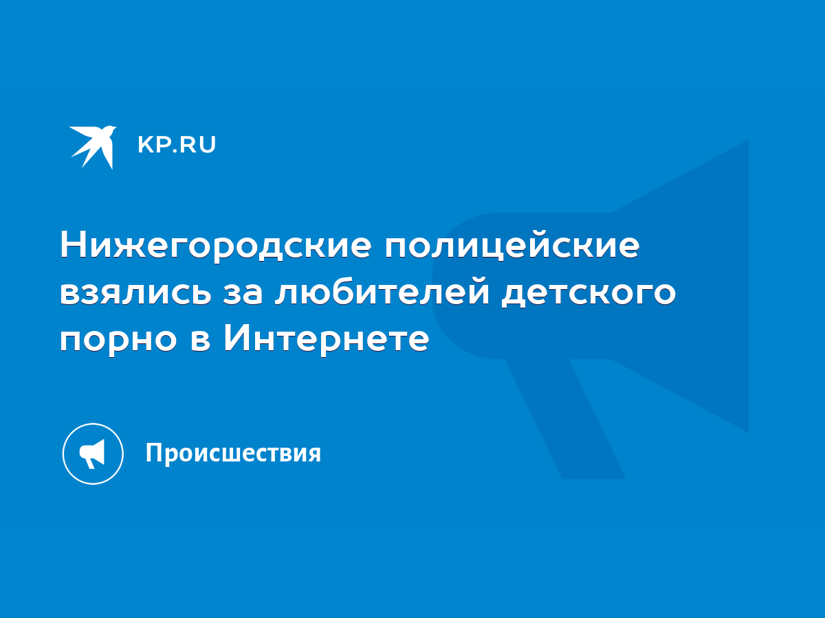 Нижегородские полицейские взялись за любителей детского порно в Интернете -  KP.RU