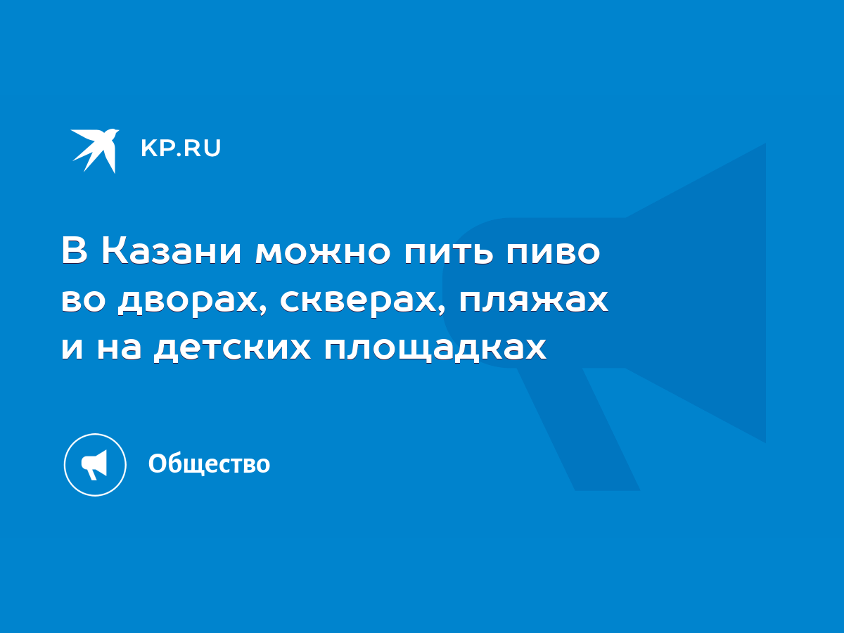 В Казани можно пить пиво во дворах, скверах, пляжах и на детских площадках  - KP.RU