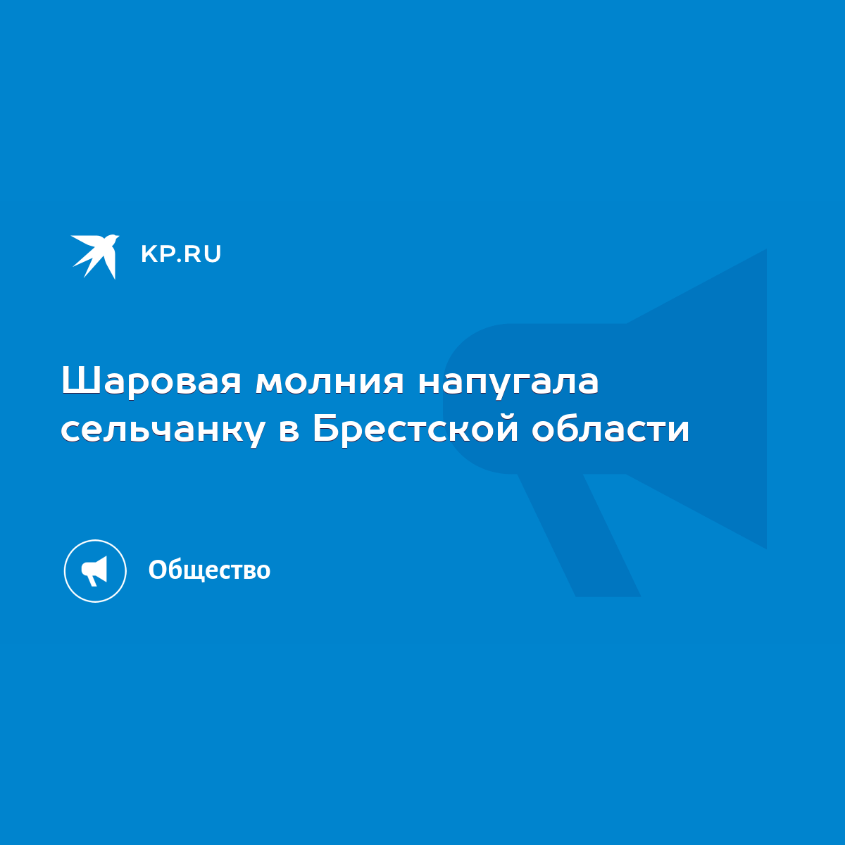 Шаровая молния напугала сельчанку в Брестской области - KP.RU