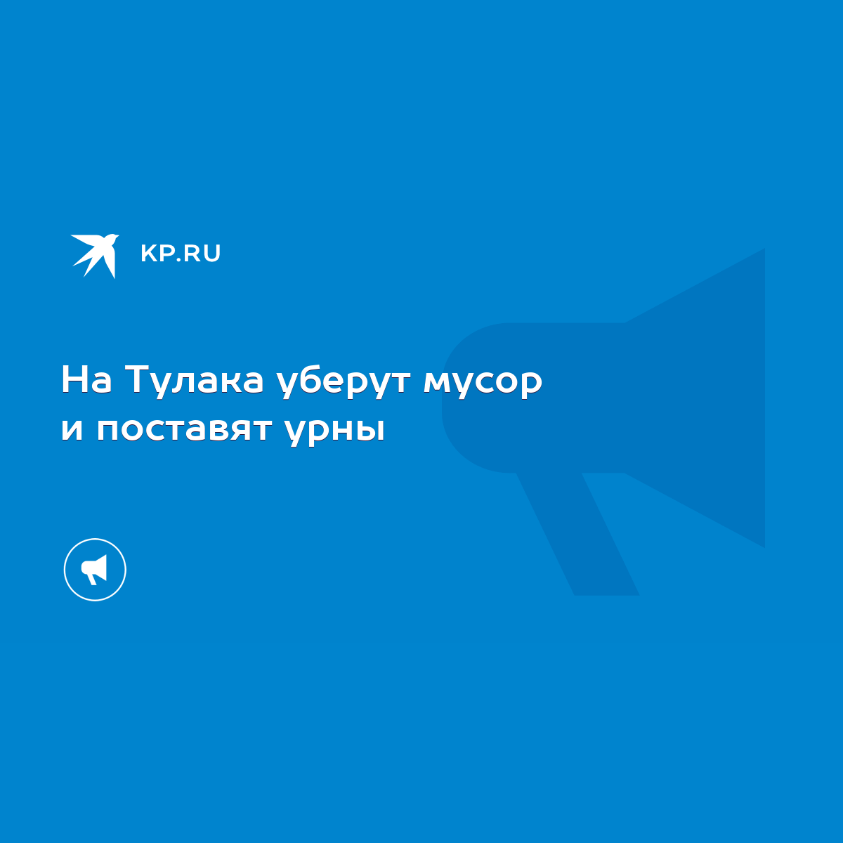 На Тулака уберут мусор и поставят урны - KP.RU