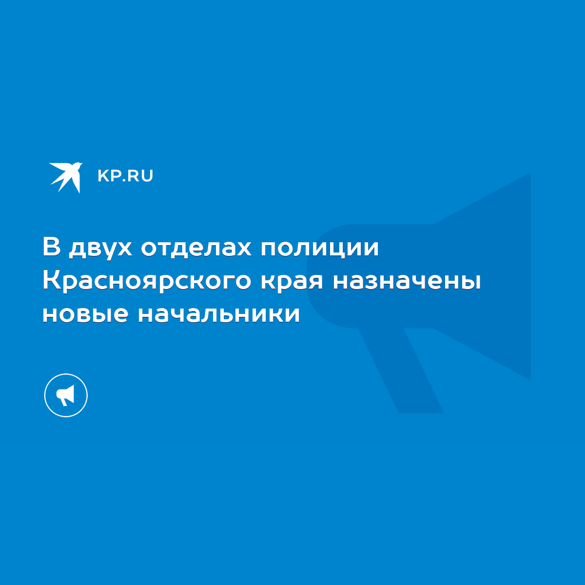 В двух отделах полиции Красноярского края назначены новые начальники - KP.RU