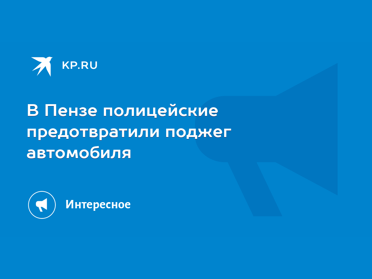 В Пензе полицейские предотвратили поджег автомобиля - KP.RU