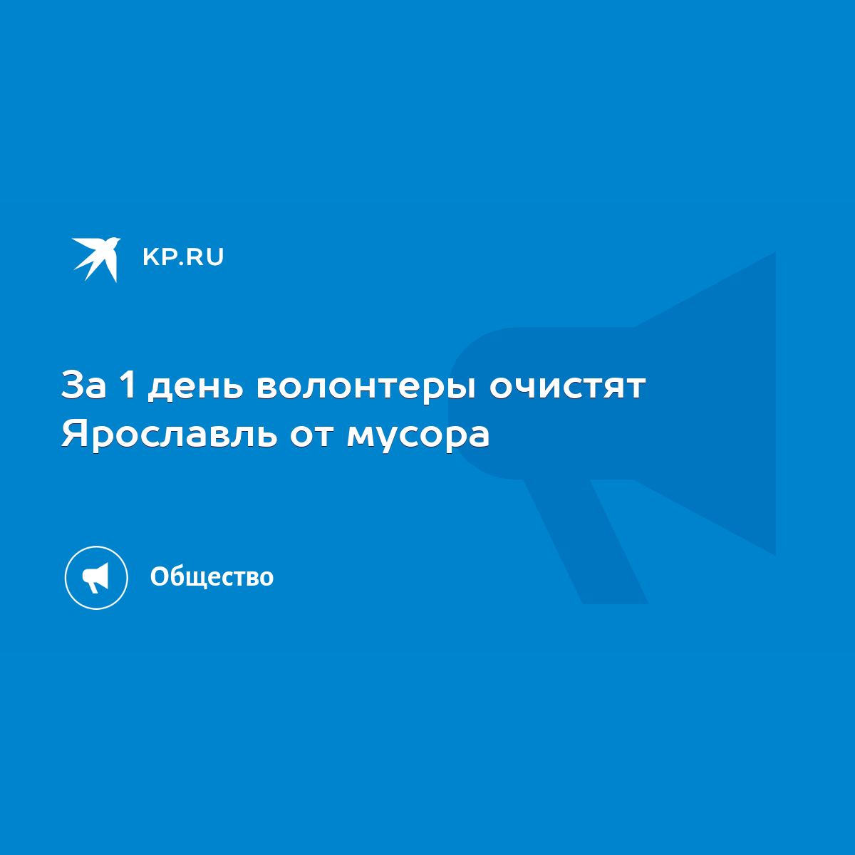 За 1 день волонтеры очистят Ярославль от мусора - KP.RU