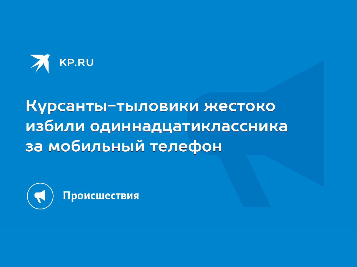 Курсанты-тыловики жестоко избили одиннадцатиклассника за мобильный телефон  - KP.RU