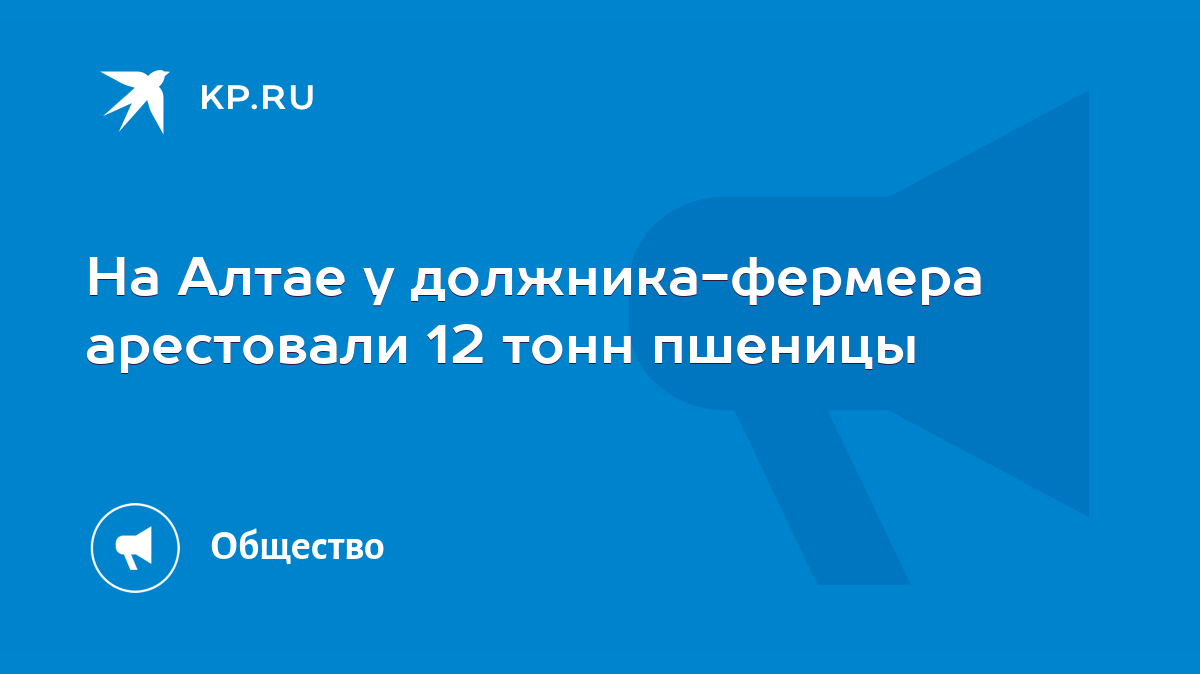 На Алтае у должника-фермера арестовали 12 тонн пшеницы - KP.RU