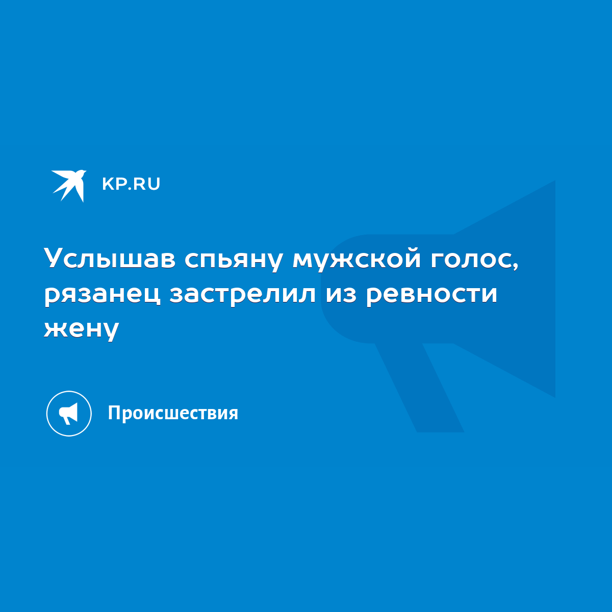 Услышав спьяну мужской голос, рязанец застрелил из ревности жену - KP.RU