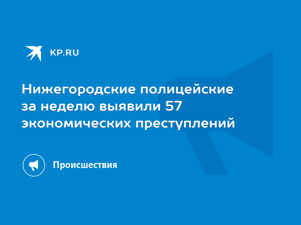 Нижегородские полицейские за неделю выявили 57 экономических преступлений -  KP.RU