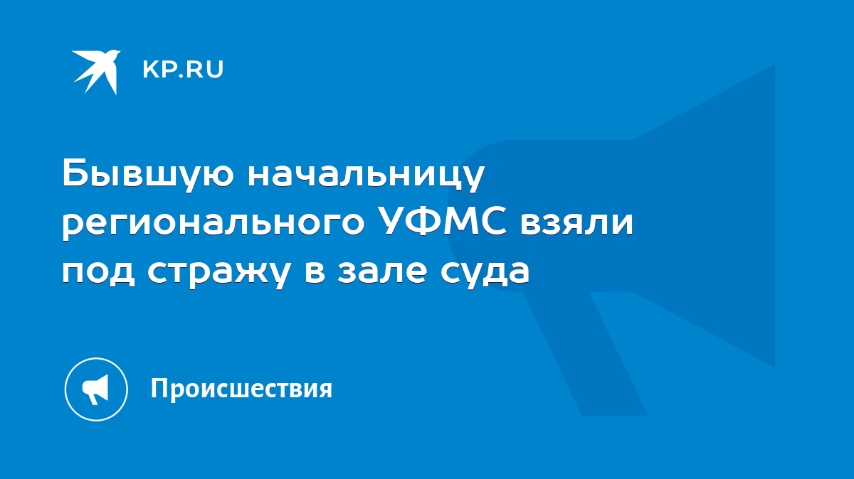 Бывшую начальницу регионального УФМС взяли под стражу в зале суда - KP.RU