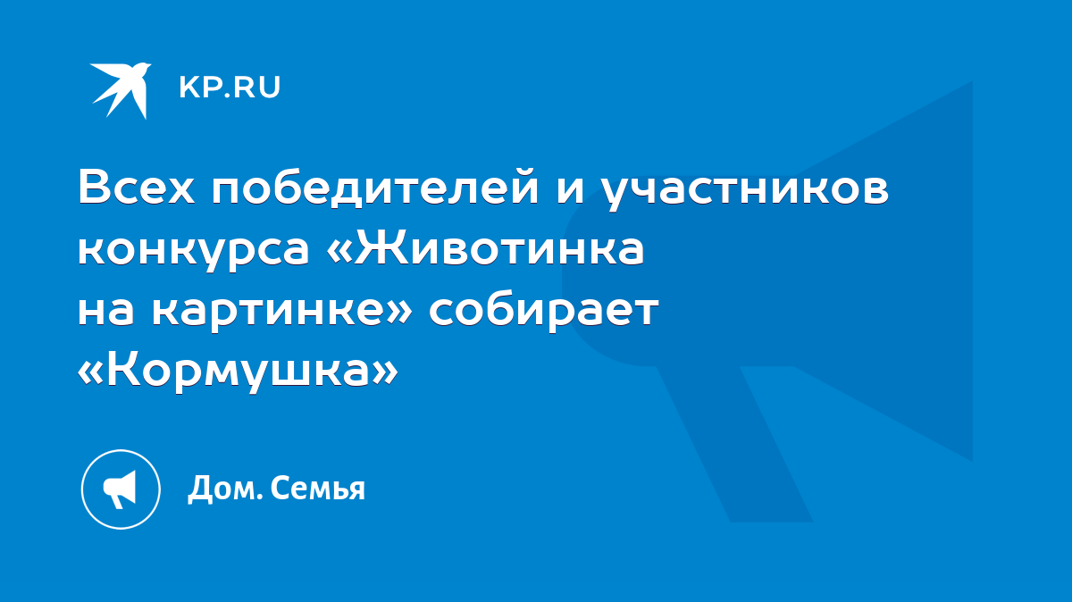 Всех победителей и участников конкурса «Животинка на картинке» собирает  «Кормушка» - KP.RU