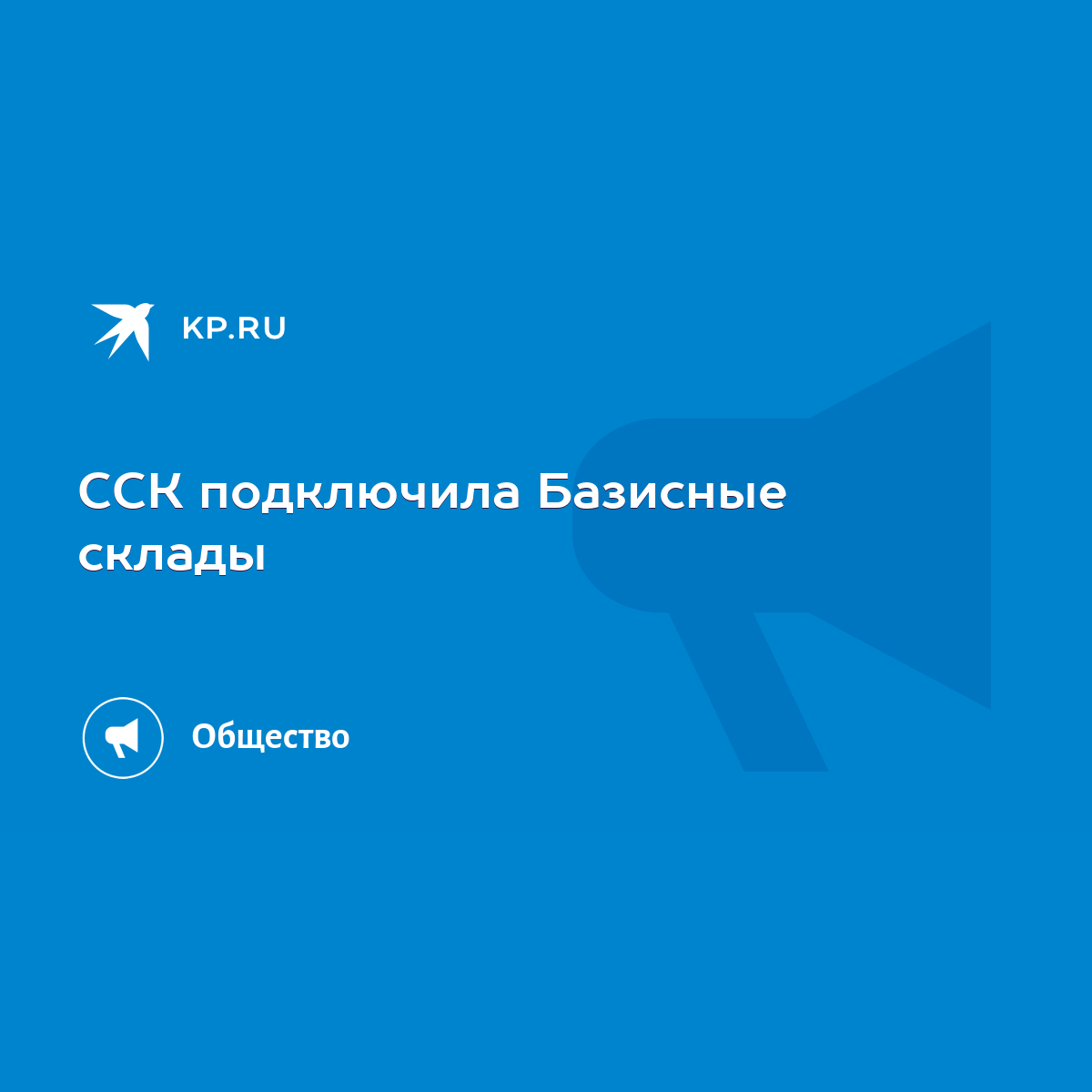 ССК подключила Базисные склады - KP.RU