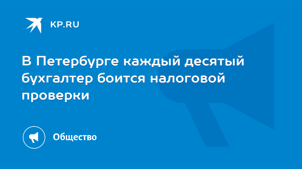 В Петербурге каждый десятый бухгалтер боится налоговой проверки - KP.RU