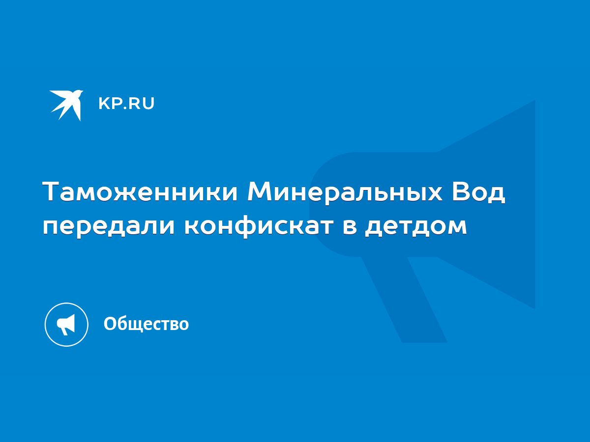 Таможенники Минеральных Вод передали конфискат в детдом - KP.RU