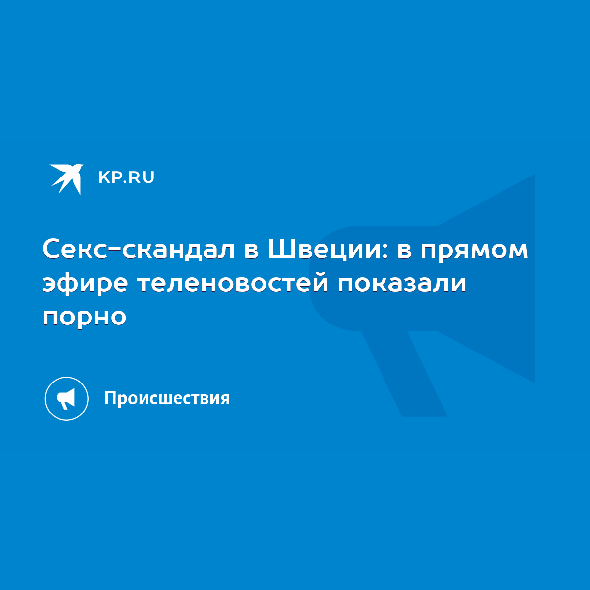 Секс-скандал в Швеции: в прямом эфире теленовостей показали порно - KP.RU